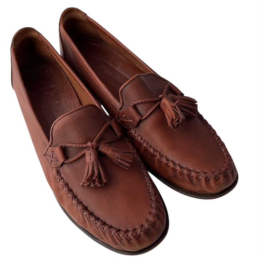 Cole Haan Brown Leather Tassel Loafers